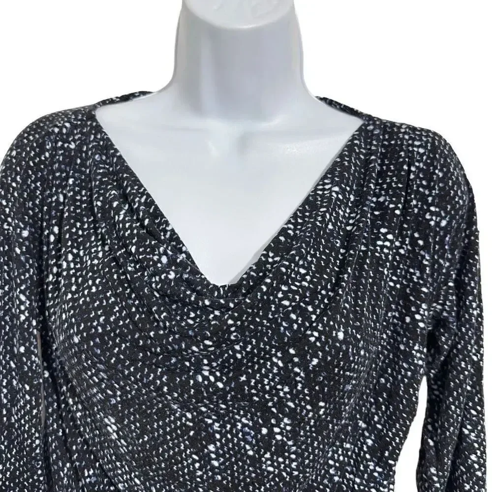 Michael Kors, black and gray, long sleeve blouse size PM or S. A572